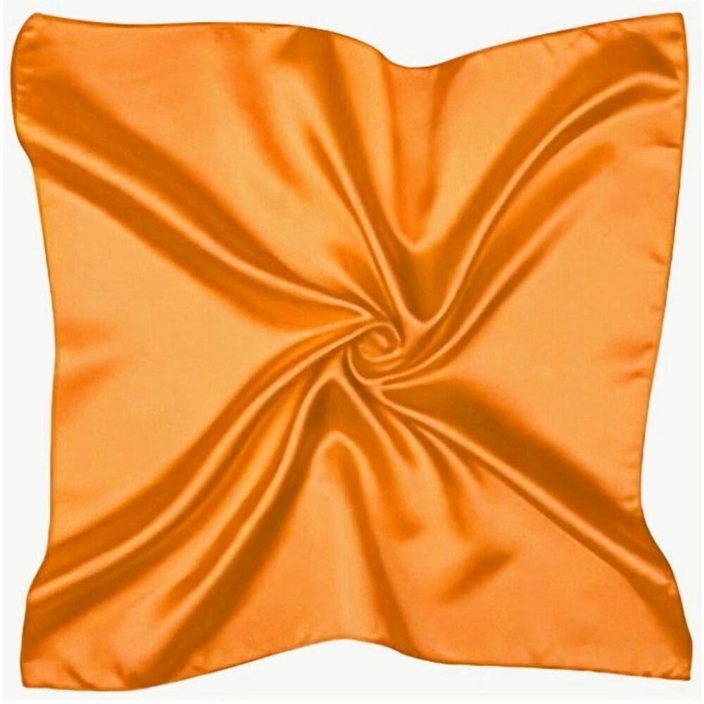 Satin Silky Square Scarf - Orange